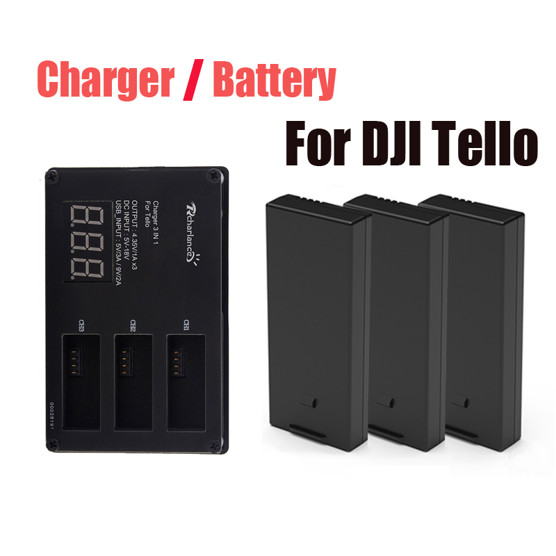 Drone Battery Adapter - Batteria originale DJI Tello/Caricabatteria Drone Tello